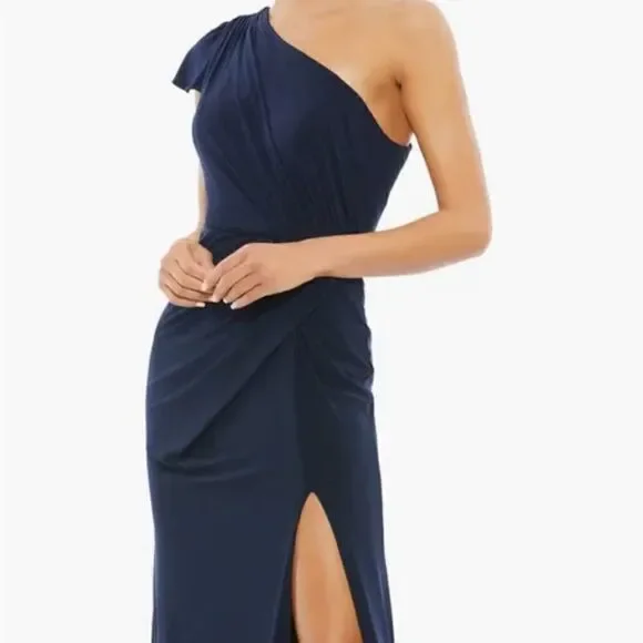 Mac Duggal jersey one shoulder gown size 10 NWOT - Picture 2 of 15